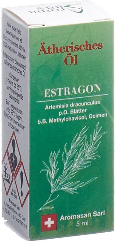 Huile essentielle d'estragon Aromasan en boîte de 5ml