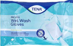 TENA Wet Wash Glove parfumé 8 pièces