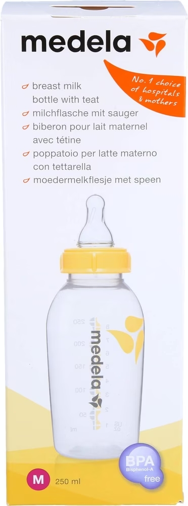 Medela Biberon pour lait maternel 250 ml avec tétine M (4-6 mois)
