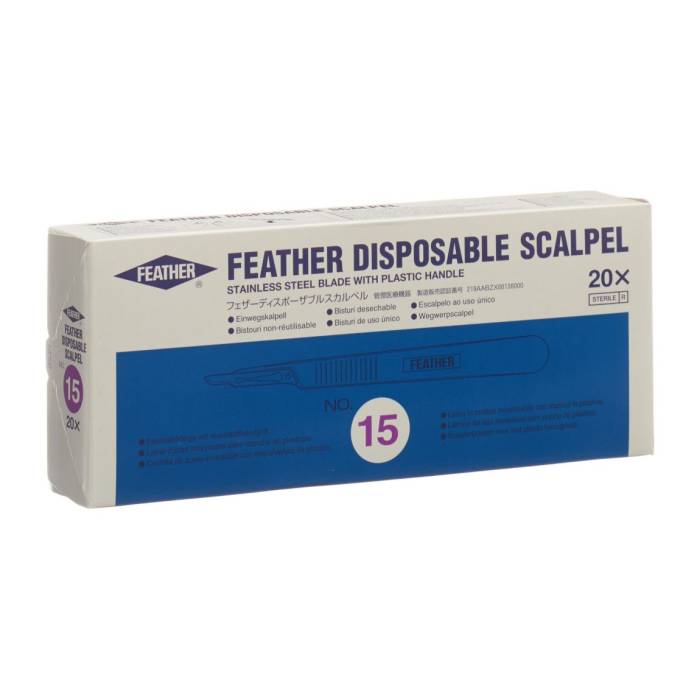 FEATHER Scalpel 1x n° 15 20 pièces