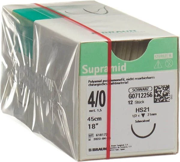 Supramid 45cm HS 21 4-0 noir 12 pièces