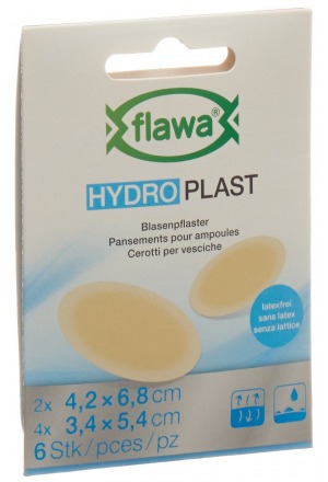 Flawa Hydro Plast Pansements pour ampoules 2 tailles 6 pièces