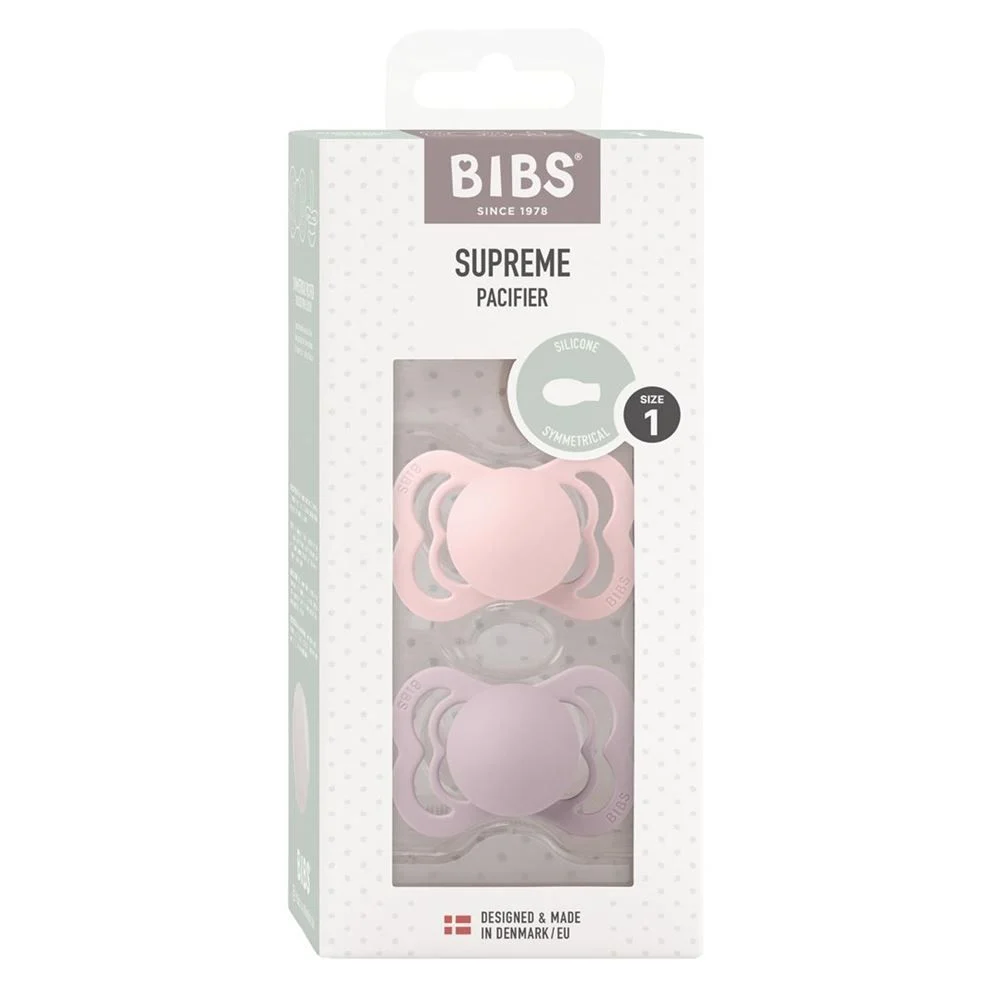 BIBS Silicone Symmetrical 0-6m blos dus lil 2 pièces