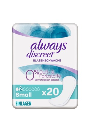 ALWAYS Discreet Incontinence Small 0% Btl 20 pces