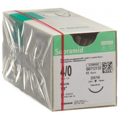 Supramid 45cm DS 16 4-0 noir 12 pièces