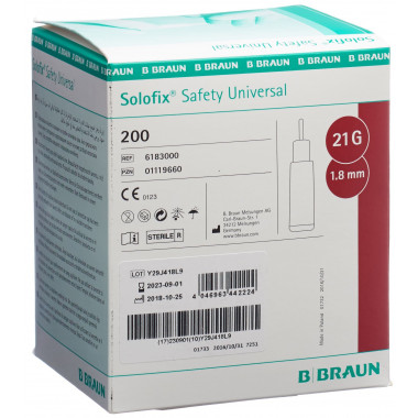 Solofix Safety Lancette Unive 21 G x 1.8mm 200 pièces