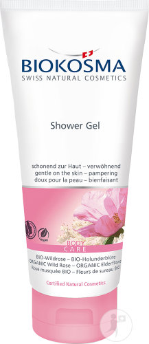 Gel douche BIOKOSMA Rose musquée Fleur de sureau BIO Tb 200 ml