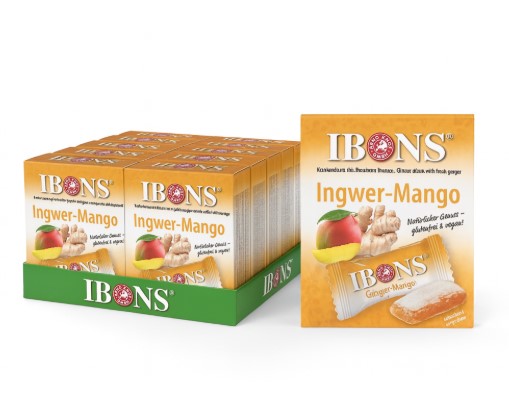 IBONS Présentoir de bonbons au gingembre à la mangue 10x60g