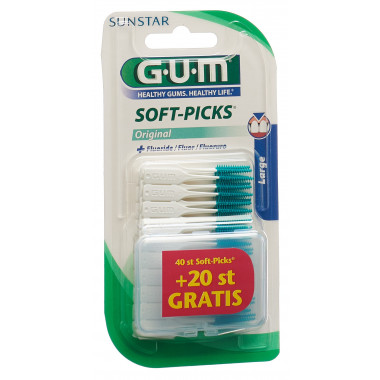 GUM Soft-Picks Original Large + 20 pièces gratuites 40 pièces