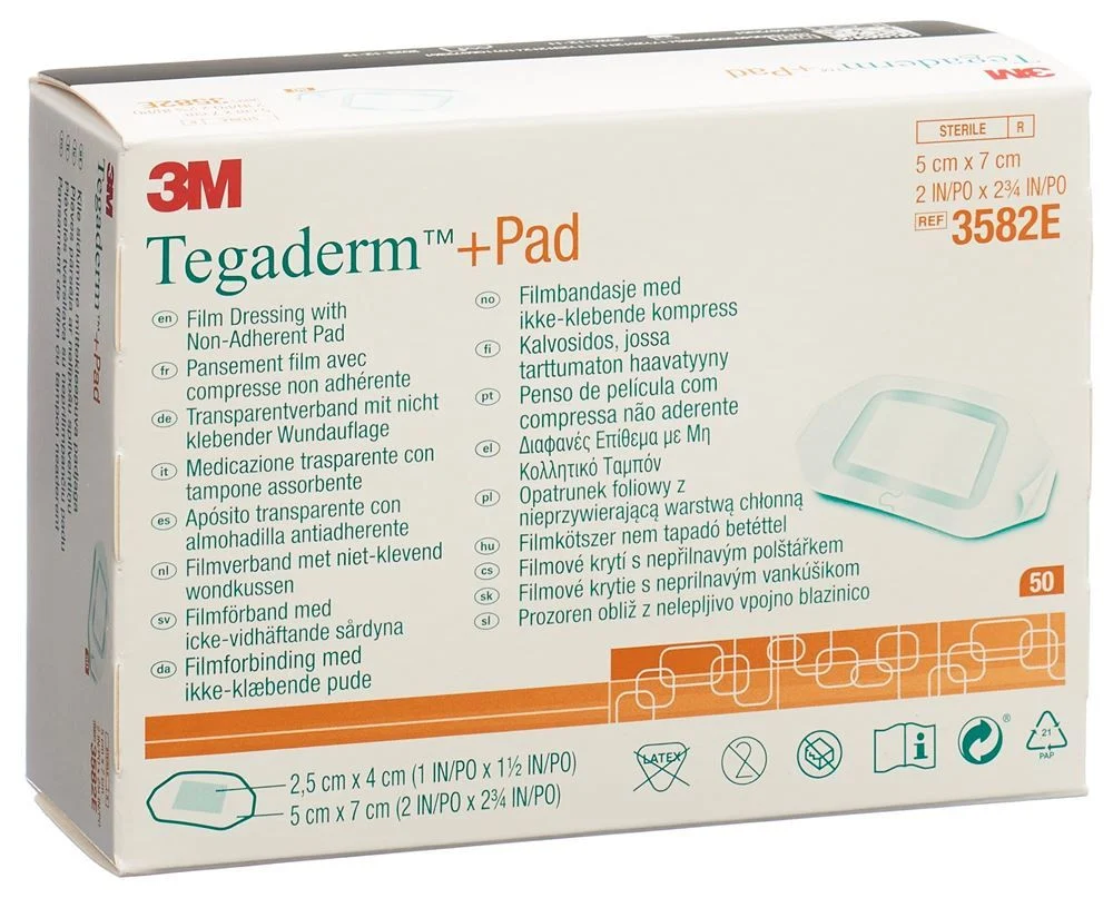 3M TEGADERM+PAD 6x10cm Wundkissen 2.5x6cm (n) 50 Stück 3M TEGADERM+PAD 6x10cm Wundkissen 2.5x6cm (n) 50 Stück
