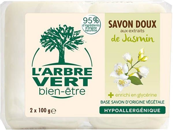 L'ARBRE VERT Savon écologique Bio Jasmin Fr 2 x 100g