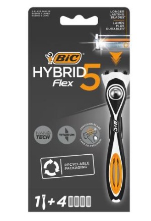 BIC Flex 5 Hybrid Rasoir 5 lames 1 Gri+4 remplacement