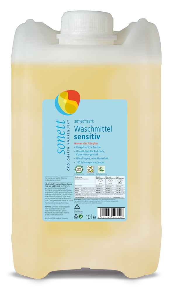 Sonett lessive sensitive 30° 95°C 10lt Sonett lessive sensitive 30° 95°C 10lt