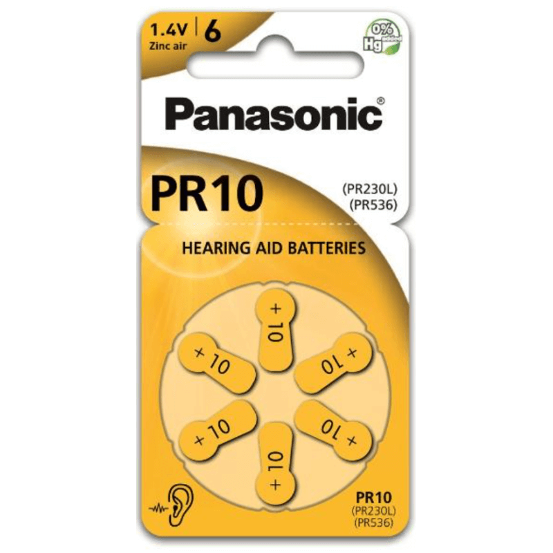 Panasonic piles pour appareils auditifs 10 6 pièces Panasonic piles pour appareils auditifs 10 6 pièces