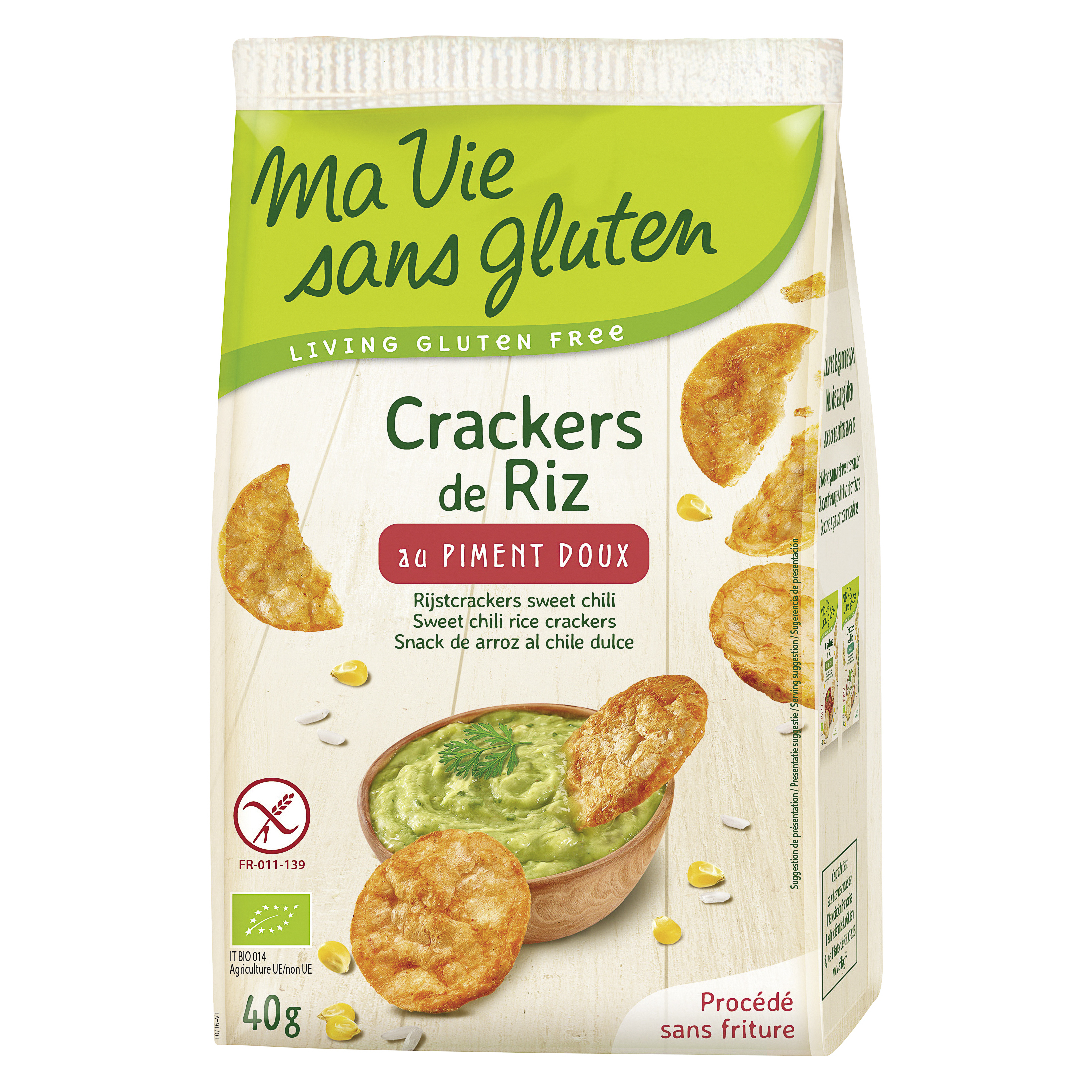 MA VIE S GLUT Cracker de riz au piment doux 40g