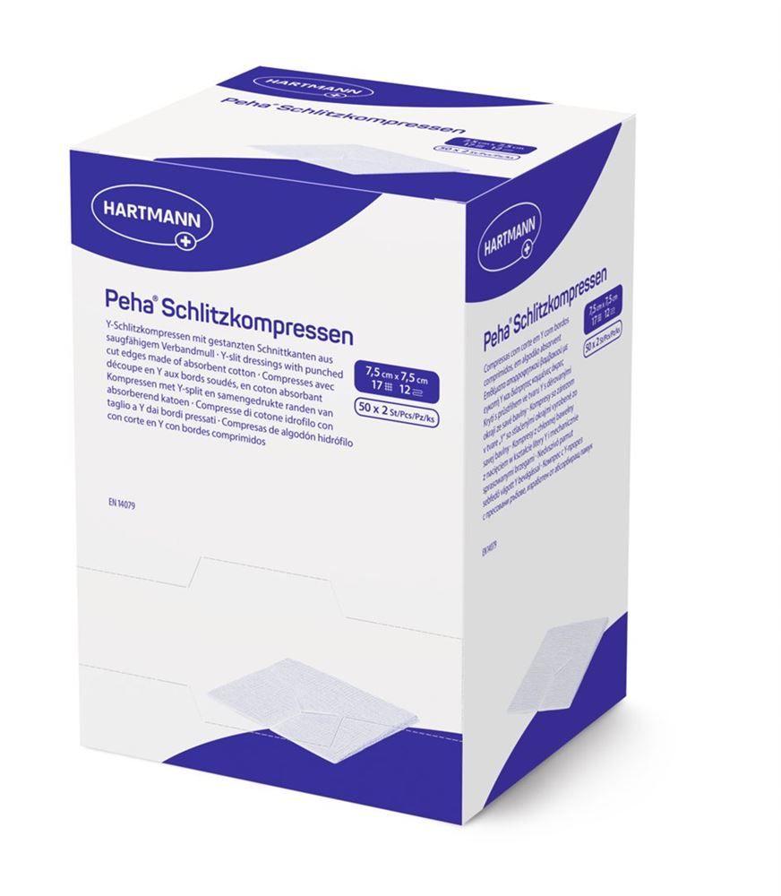 Peha compr fente T 17 7.5x7.5cm 12f st 50 x 2 pièces