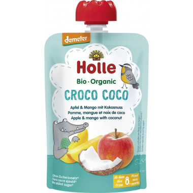 Holle Croco Coco - Pouchy pomme mangue noix de coco 100g Holle Croco Coco - Pouchy pomme mangue noix de coco 100g