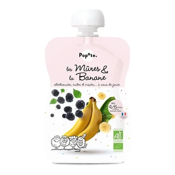 POPOTE Sachet souple mûre-banane 120 g