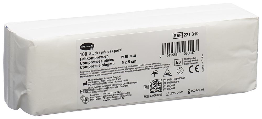 IVF Compresse pliable T24 5x5cm 8x 100 pièces IVF Compresse pliable T24 5x5cm 8x 100 pièces