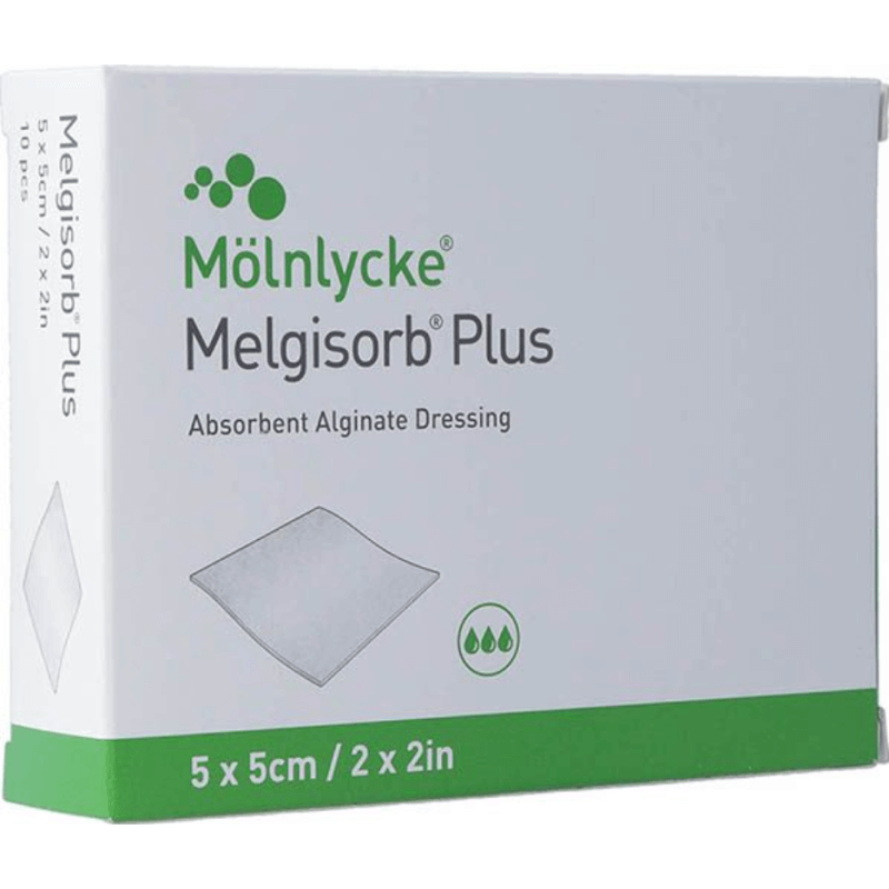 Pansement alginate Melgisorb Plus 5x5cm stérile 10 pièces