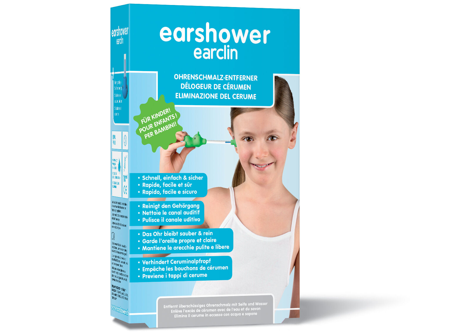 EARSHOWER earclin Kids, produit pour enlever la cire d'oreille