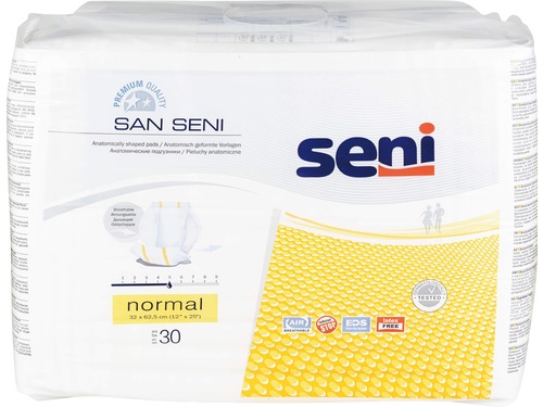 Protections San Seni Normal anatomiques respirantes 32x62.5cm 5 gouttes 30 pièces