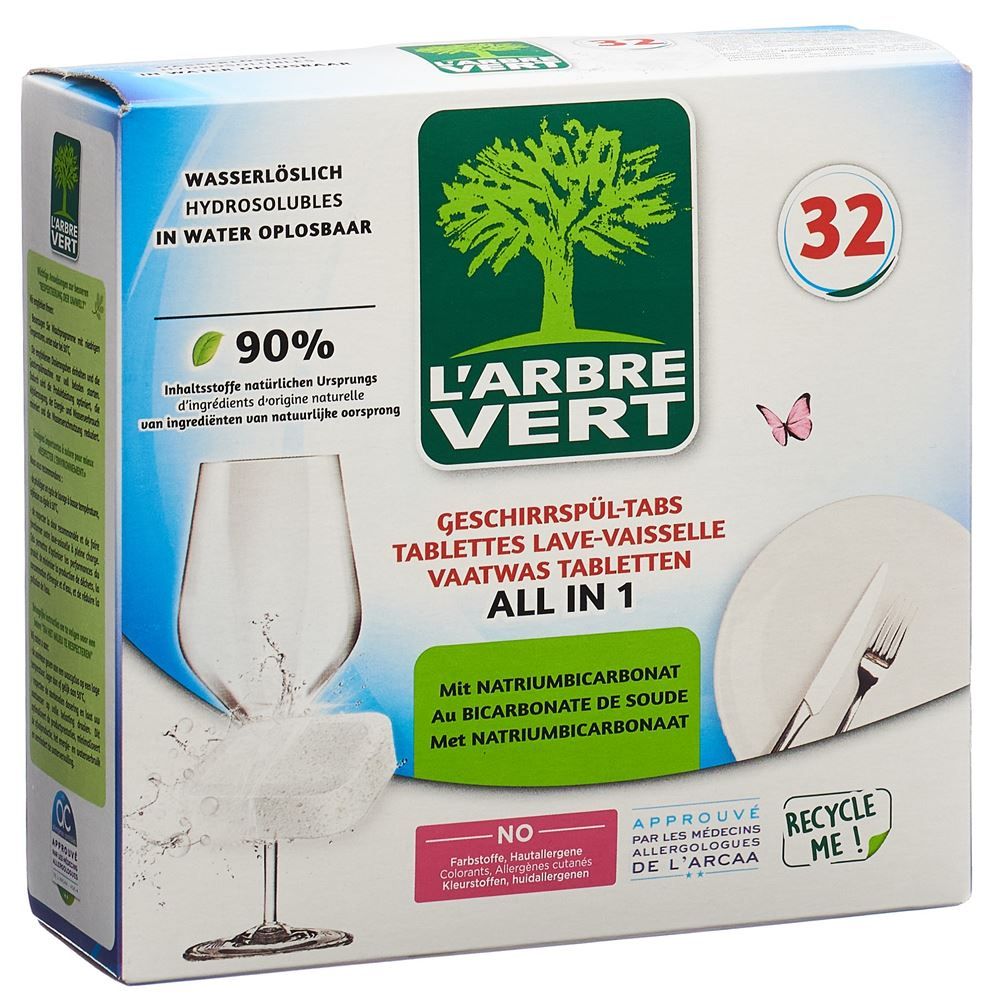 L'ARBRE VERT Tablettes lave-vaisselle écologiques All-in-1 32pcs