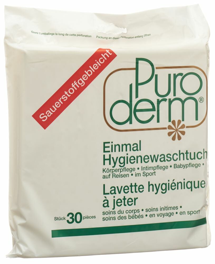 PURODERM Lingettes hygiéniques jetables 30 pièces