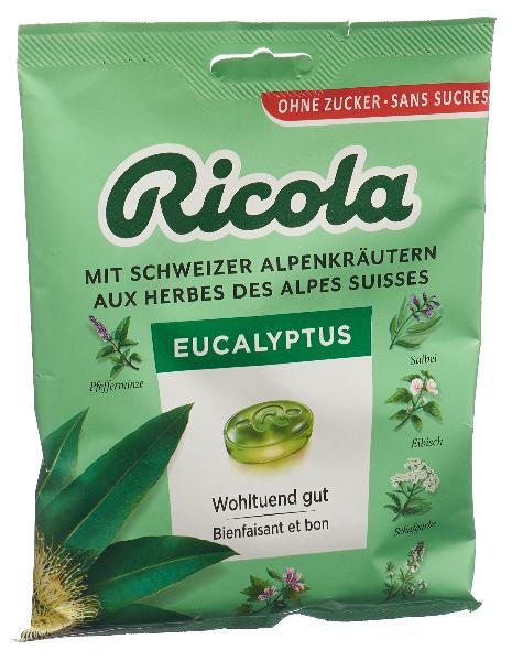 Ricola Eucalyptus bonbons sans sucre avec stévia Btl 125g