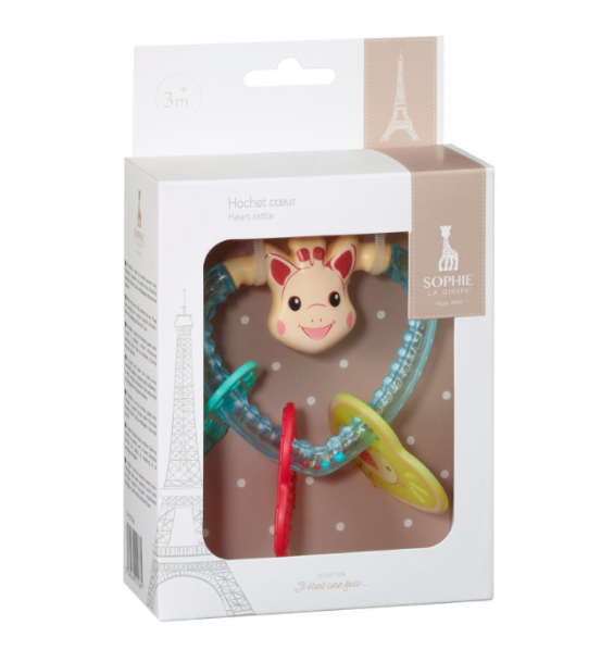 Sophie la girafe hochet en forme de cœur