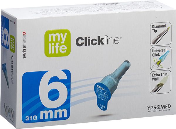 mylife (PI-APS) CLICKFINE Pen Nad 6mm 31G 100 pièces mylife (PI-APS) CLICKFINE Pen Nad 6mm 31G 100 pièces