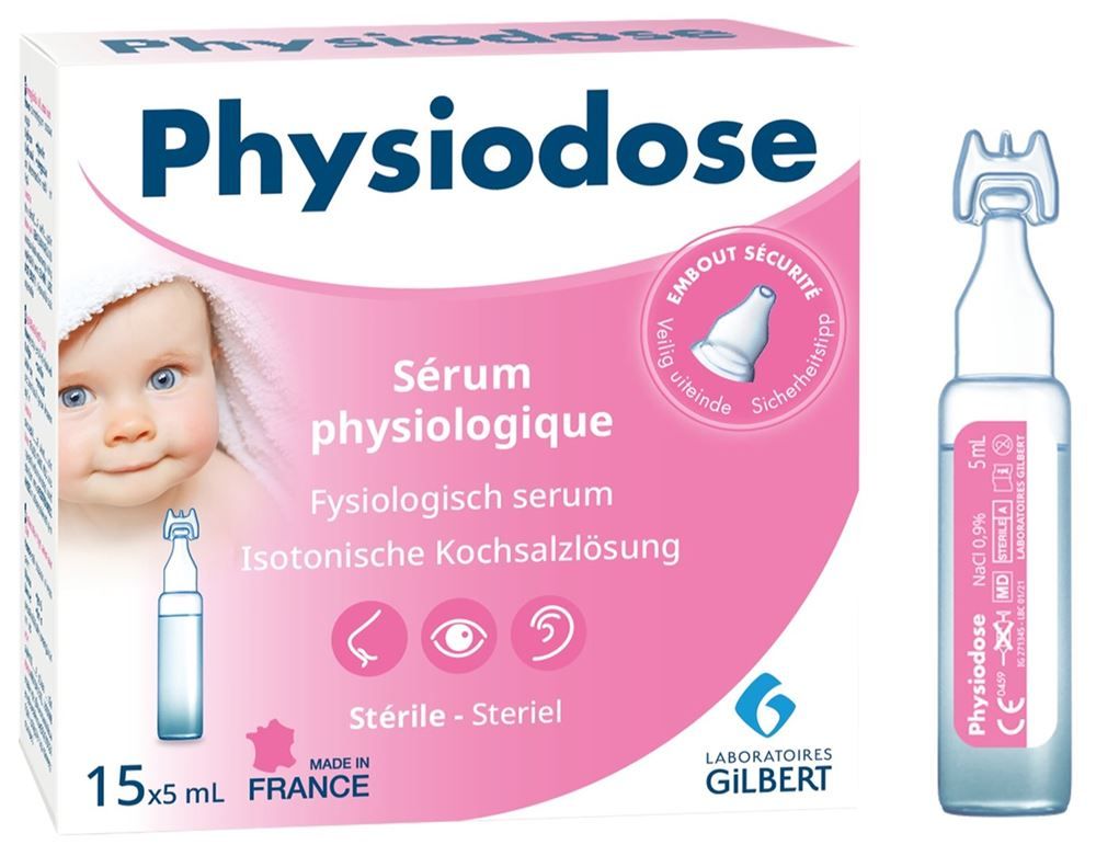 PHYSIODOSE solution saline physiologique monodose 15 x 5ml