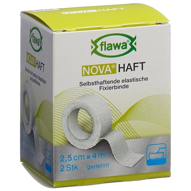Bande de gaze cohésive Flawa Nova Haft 2.5cmx4m 2 pièces