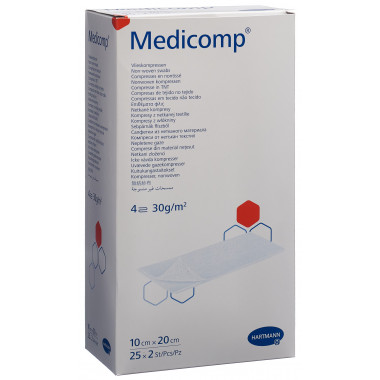 Medicomp 4 fois S30 10x20cm stérile 25 x 2 pièces