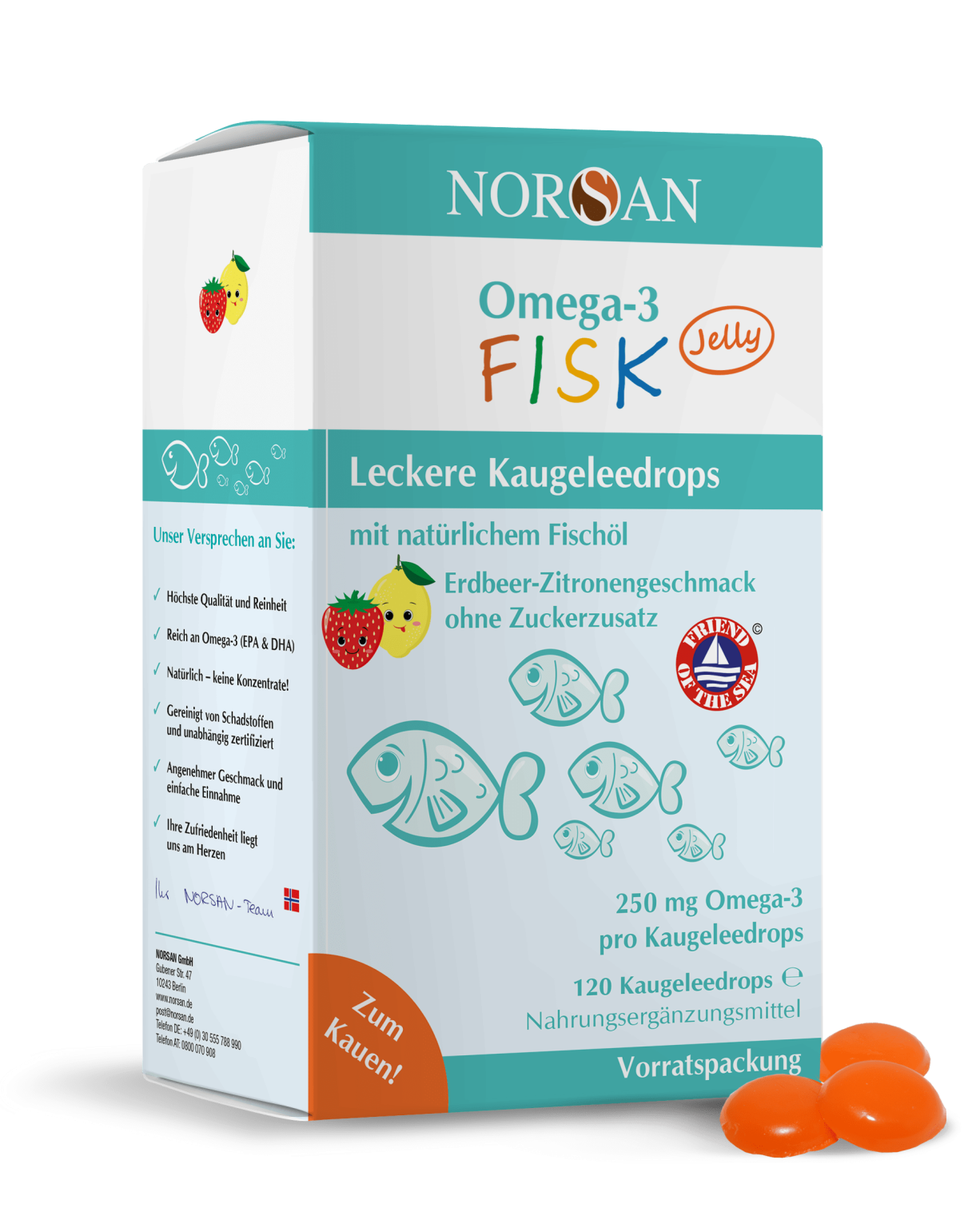 NORSAN Omega-3 FISK Jelly 120 pièces NORSAN Omega-3 FISK Jelly 120 pièces