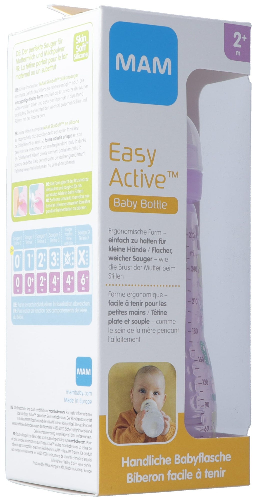 MAM Easy Active Baby Bottle biberon 270ml 2+ mois Girl