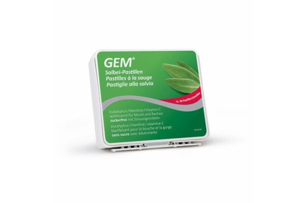 GEM® Pastilles à la sauge sans sucre 36 pièces GEM® Pastilles à la sauge sans sucre 36 pièces