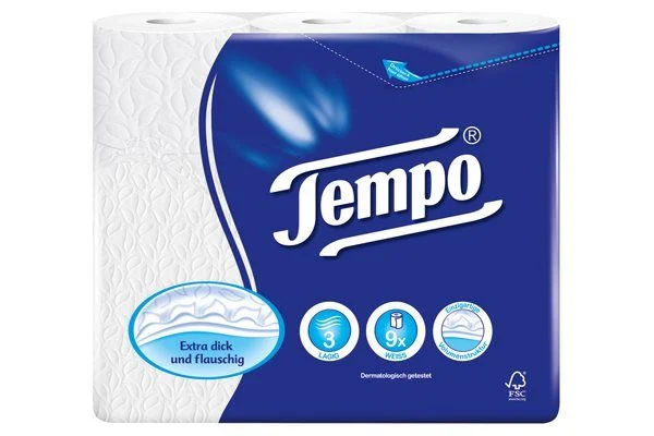 Tempo Papier hygiénique Classic 3lag 160 feuilles 9 pièces