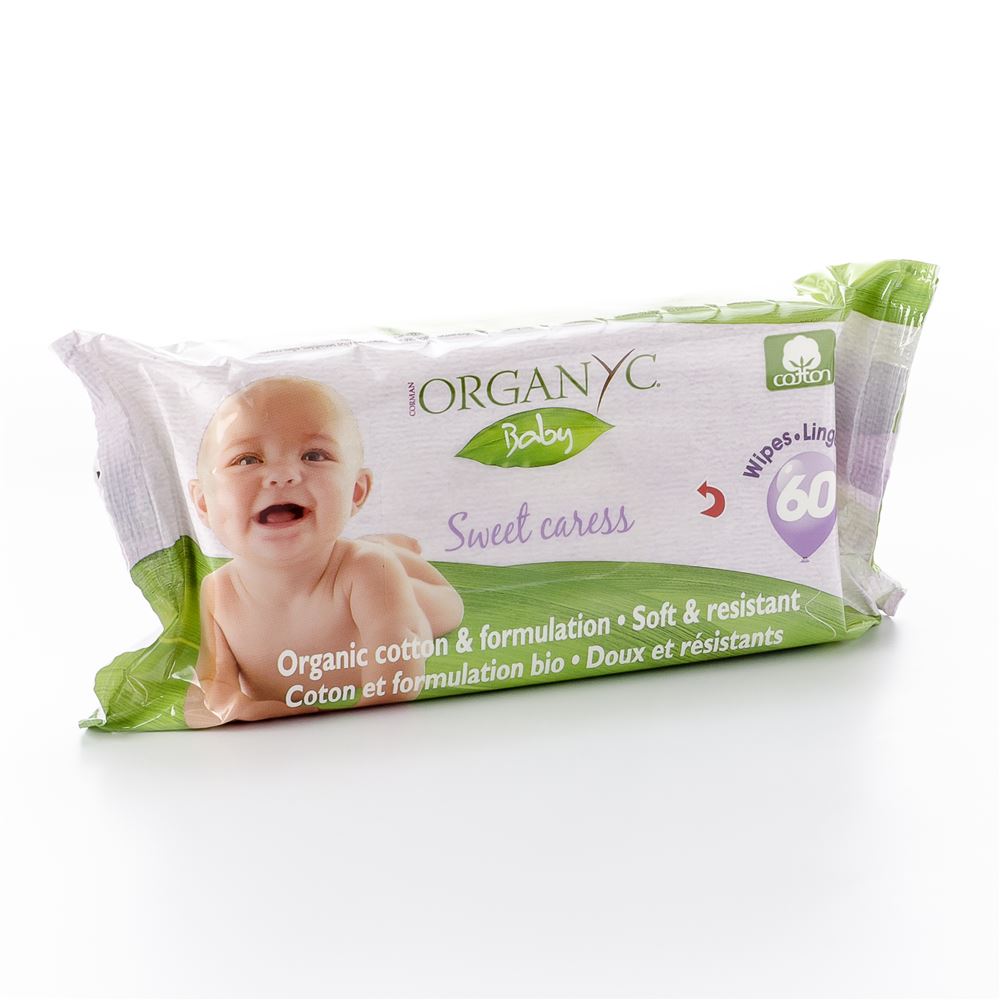 Lingettes humides Organyc bébé 60 pièces