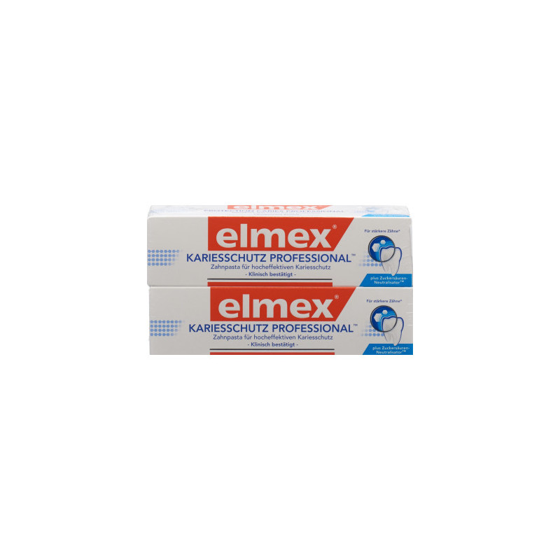 elmex PROTECTION CARIES PROFESSIONNELLE dentifrice Duo 2 x 75ml