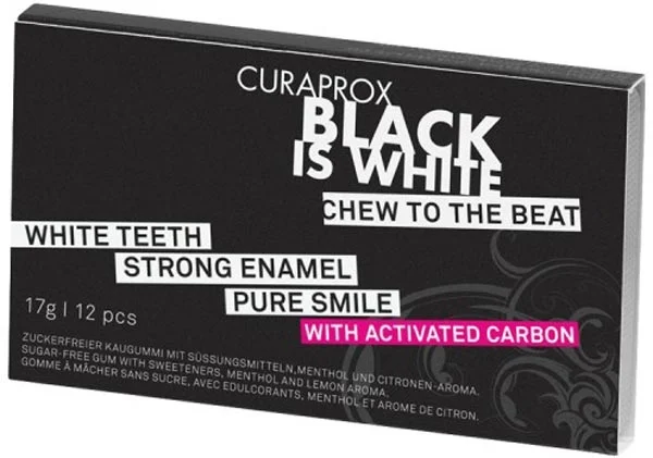 Curaprox Black is White Gomme à mâcher Disp m 12 Blist