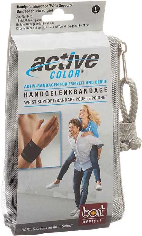 BORT AktivColor bandage pour poignet taille L +19 cm noir