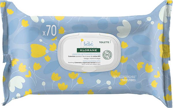 Klorane Bébé Lingettes Dégradables 70 pièces
