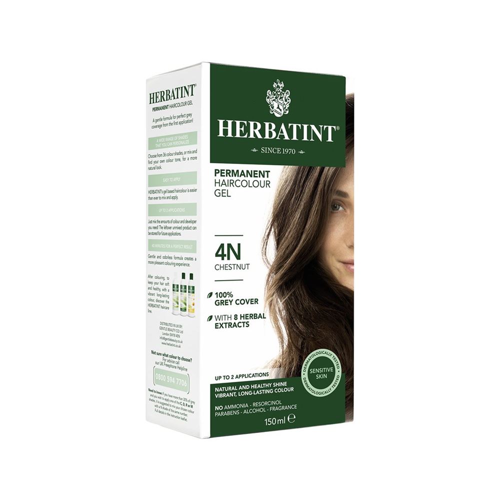 HERBATINT Gel colorant pour cheveux 4N marron Bouteille de 150ml HERBATINT Gel colorant pour cheveux 4N marron Bouteille de 150ml