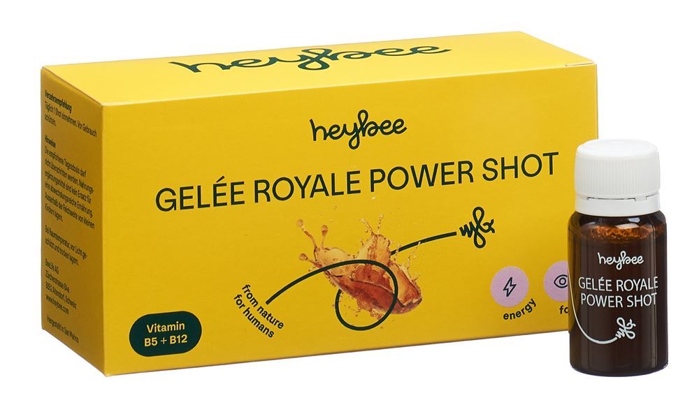 heybee Gelée Royale Power Shot 10 ampoules à boire 12ml heybee Gelée Royale Power Shot 10 ampoules à boire 12ml