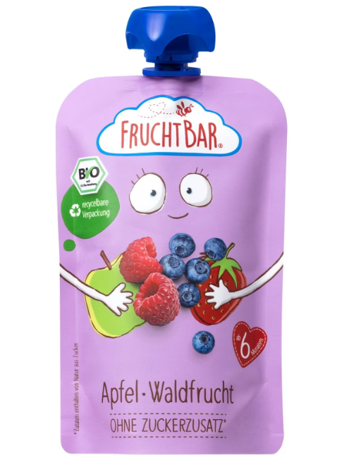 Purée de fruits Fruchtbar Pomme bio Fruits des bois Btl 100g