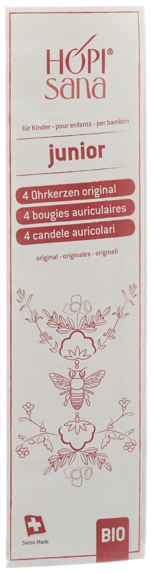 Bougies auriculaires Hopisana rouge enfants 4 pièces