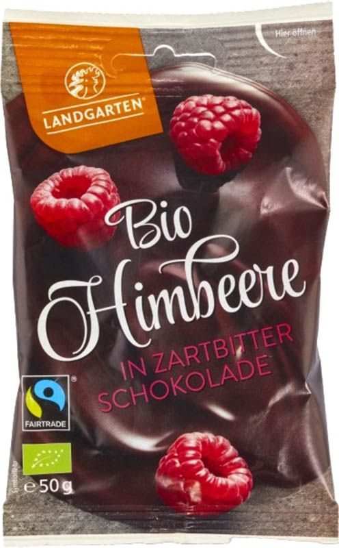LANDGARTEN Framboise chocolat noir Bio commerce équitable 50g