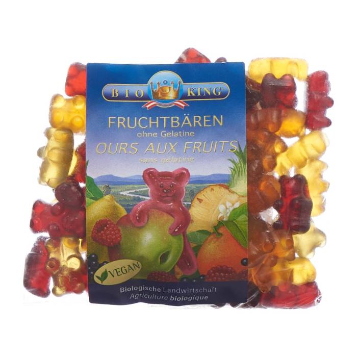 Oursons aux fruits BioKing sans gélatine 150g Oursons aux fruits BioKing sans gélatine 150g