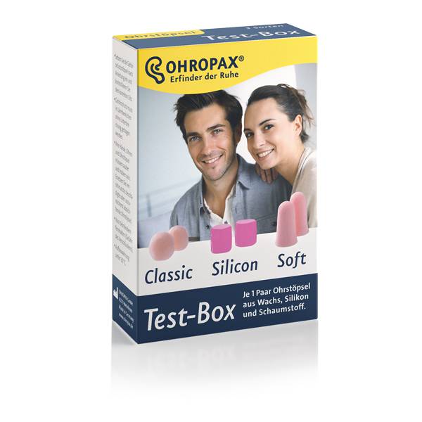 OHROPAX® Testbox Bouchons d'oreilles 3 paires assorties 1x Classic Soft Silicon OHROPAX® Testbox Bouchons d'oreilles 3 paires assorties 1x Classic Soft Silicon